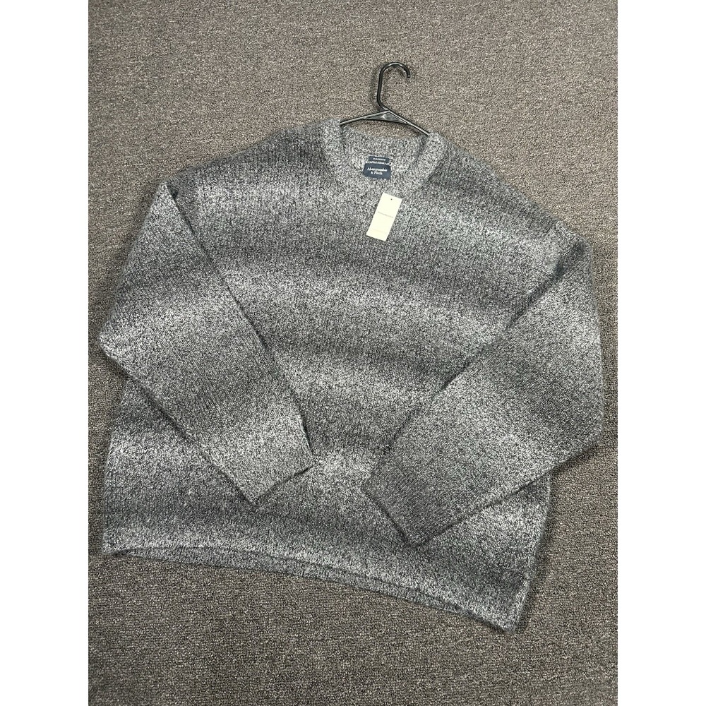 New Abercrombie Fitch Sweater Women XL Gray Ombre Oversized Chunky Knit Pullover
